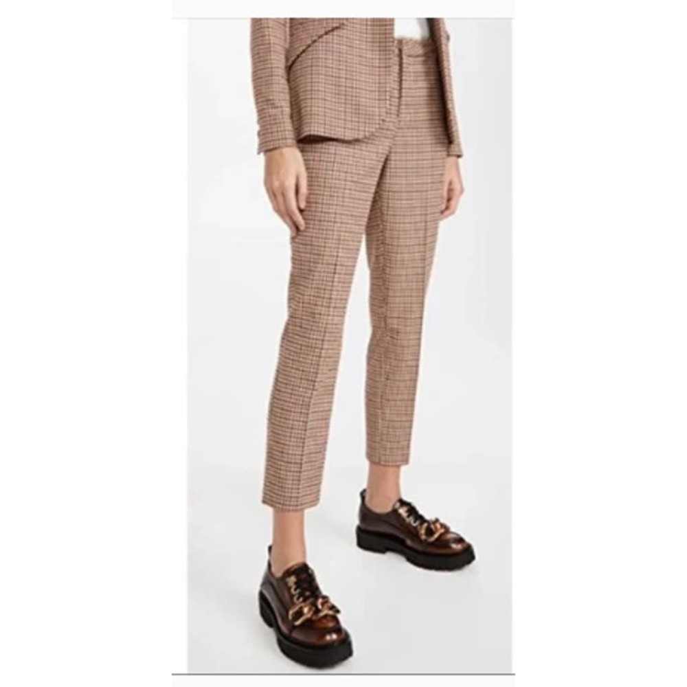 L'AGENCE Ludivine Trouser Pants Tan ‎ Houndstooth Size 6